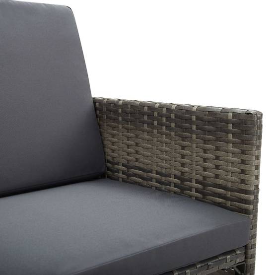 Chaises de jardin avec coussins résine tressée gris 52 x 56 x 67/85 cm (lot de 2) - PANGIVO - Image 7