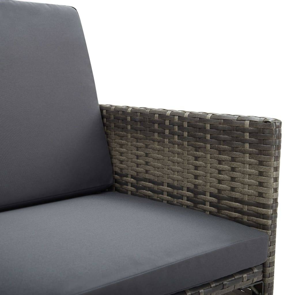Chaises de jardin avec coussins résine tressée gris 52 x 56 x 67/85 cm (lot de 2) - PANGIVO - Image 7