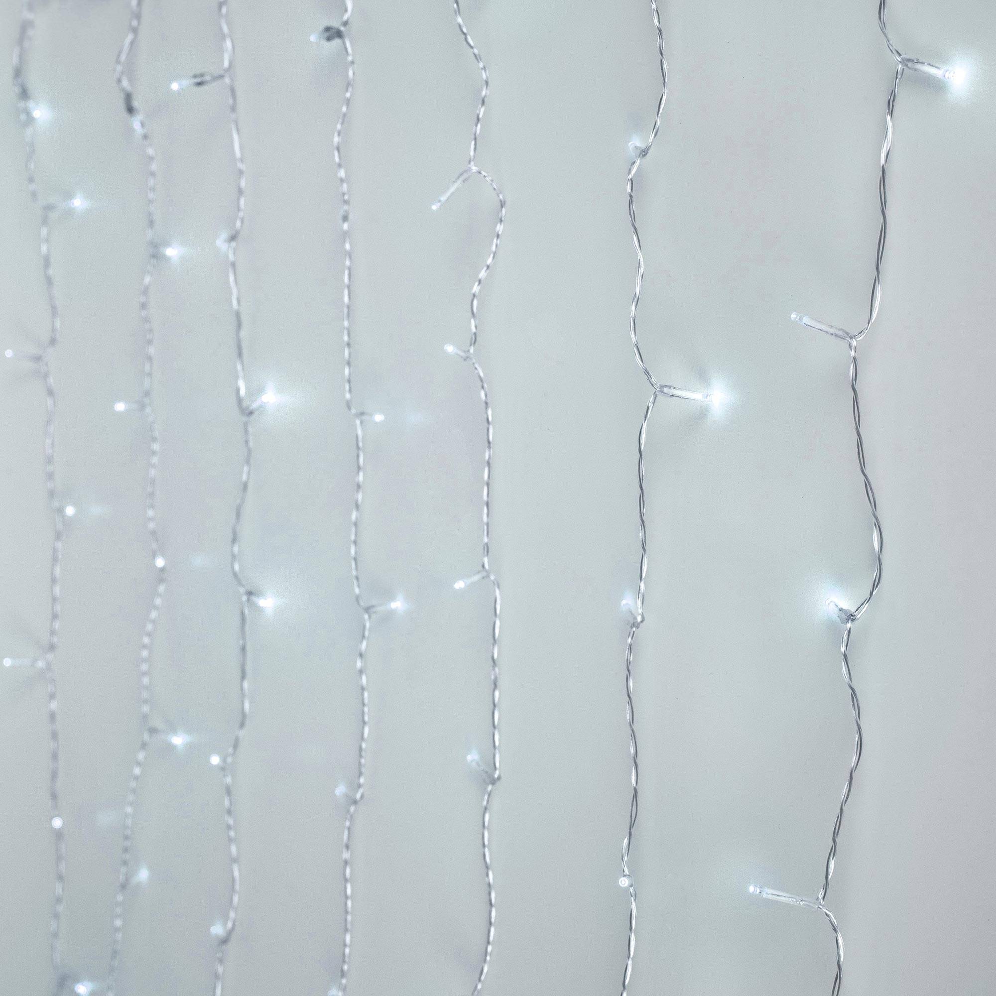 Ecd-Germany - Rideau pendant lumineux de Noël 240 LED blanc froid IP44 2m intérieur/extérieur - Imagen 8