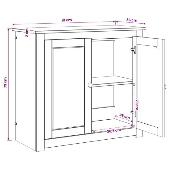 Vidaxl - Support d'aquarium PANAMA Blanc et marron 81 x 36 x 73 cm vidaXL 42034040 - Image 3
