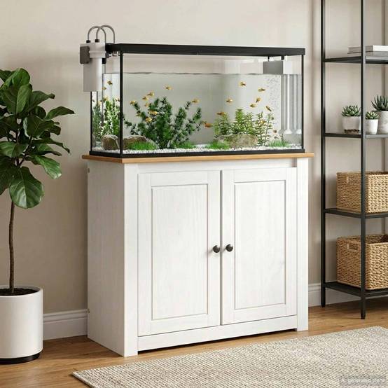 Vidaxl - Support d'aquarium PANAMA Blanc et marron 81 x 36 x 73 cm vidaXL 42034040 - Image 1