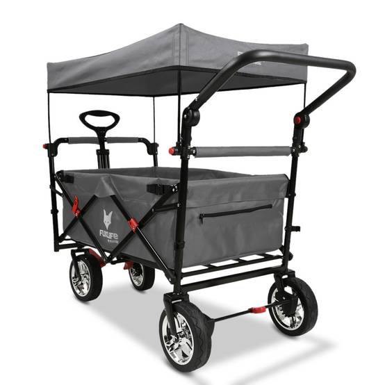 FUXLIFE FX-CT700 Chariot Pliable • Wagon de Transport Compact 75 kg • Grandes Roues • Camping & Jardin - Image 2
