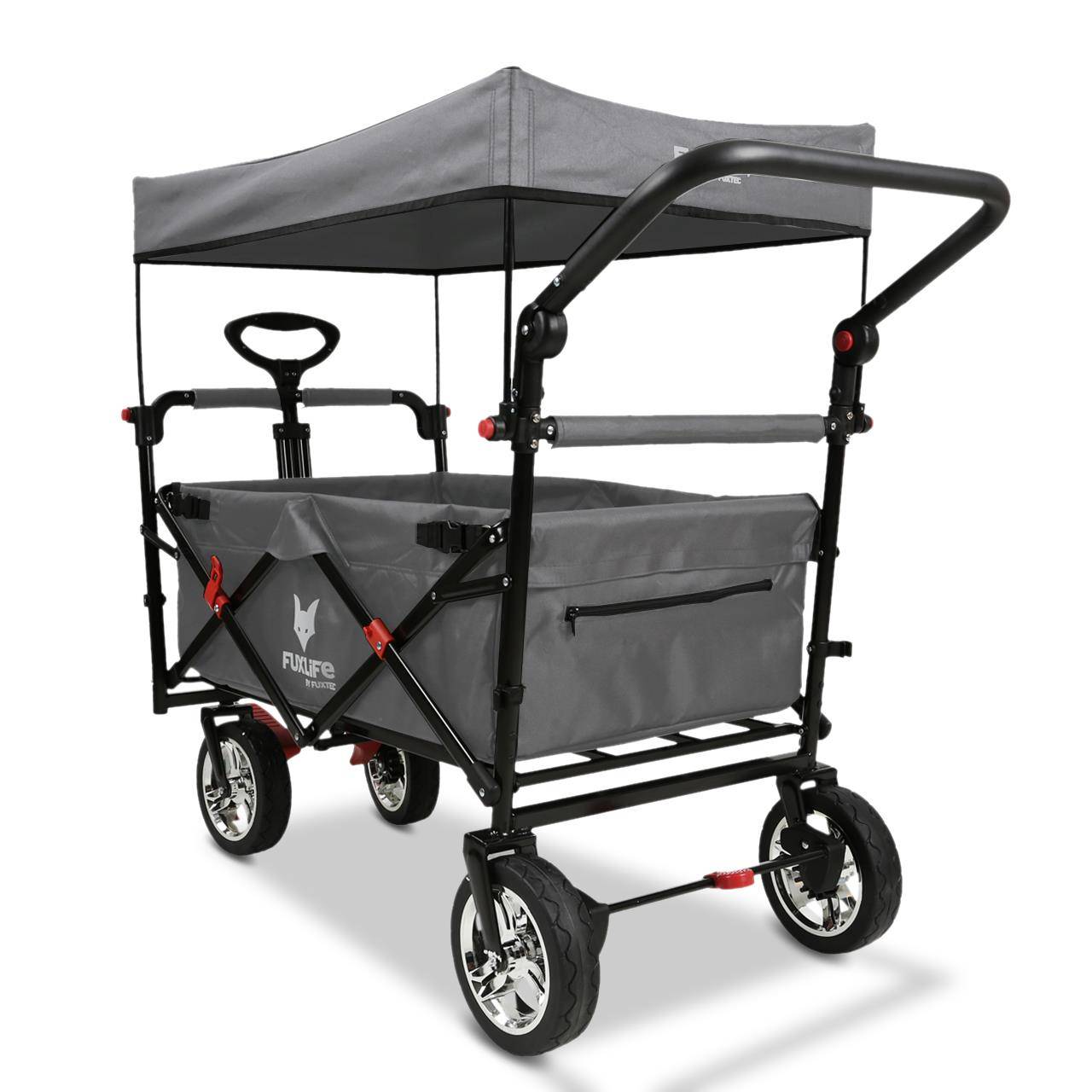 FUXLIFE FX-CT700 Chariot Pliable  • Wagon de Transport Compact 75 kg • Grandes Roues • Camping & Jardin - Image 2