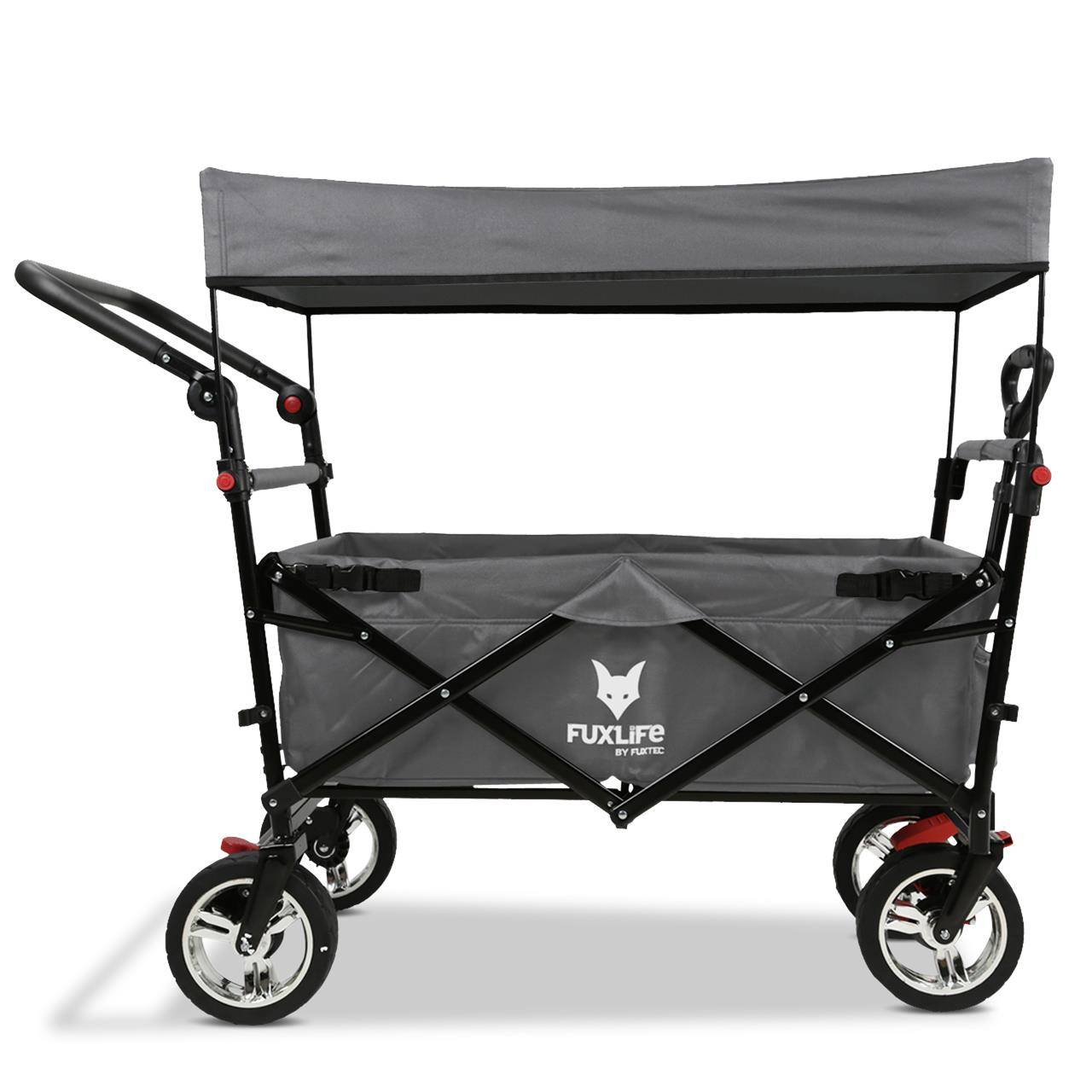 FUXLIFE FX-CT700 Chariot Pliable  • Wagon de Transport Compact 75 kg • Grandes Roues • Camping & Jardin