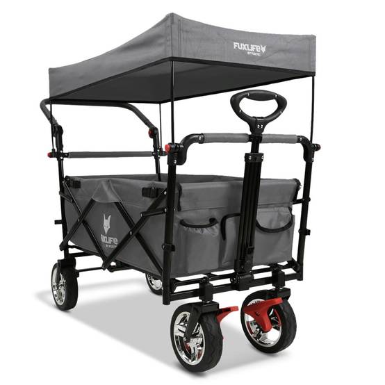 FUXLIFE FX-CT700 Chariot Pliable • Wagon de Transport Compact 75 kg • Grandes Roues • Camping & Jardin - Image 4