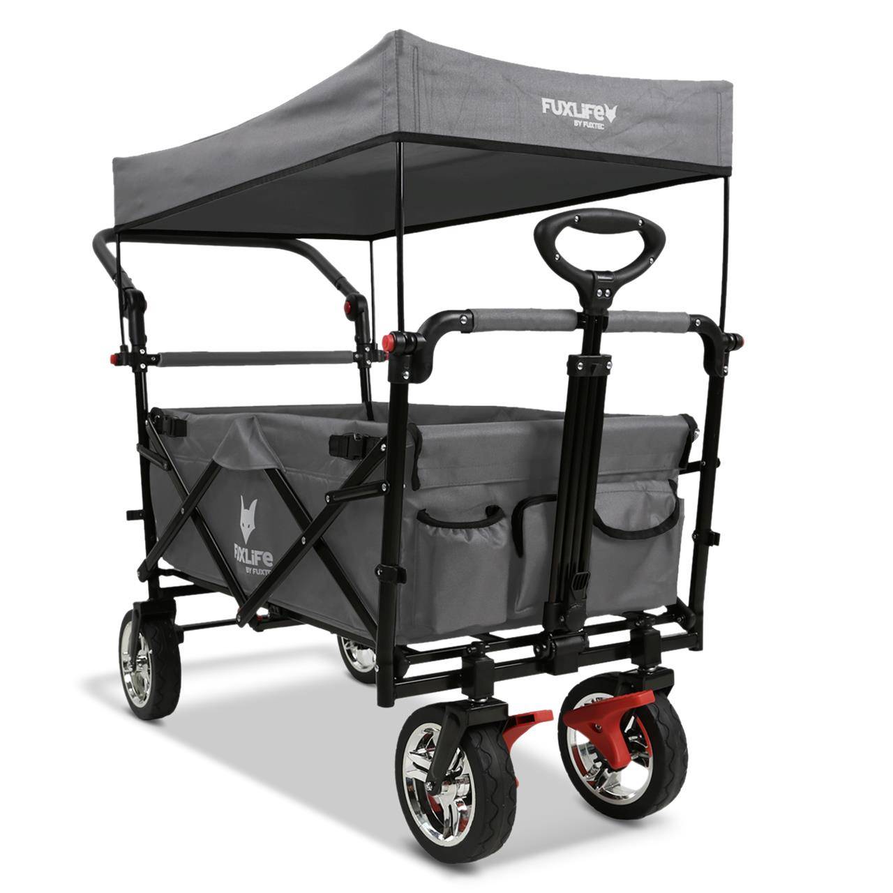 FUXLIFE FX-CT700 Chariot Pliable  • Wagon de Transport Compact 75 kg • Grandes Roues • Camping & Jardin - Image 4