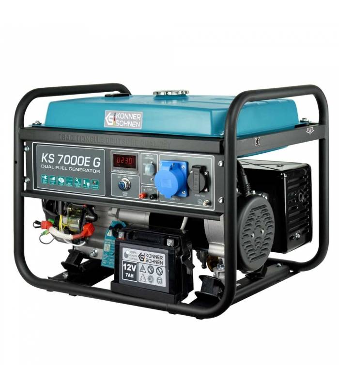 Groupe électrogène à essence/gaz 5,5 kW avec démarrage électrique - Könner & Söhnen KS 7000E G - Image 2