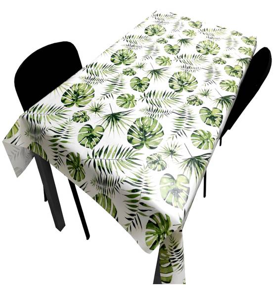 Nappe Composition PVC Base Polyester Anti-taches Feuille Cœur Taille 100X140 CM - Imagen 1