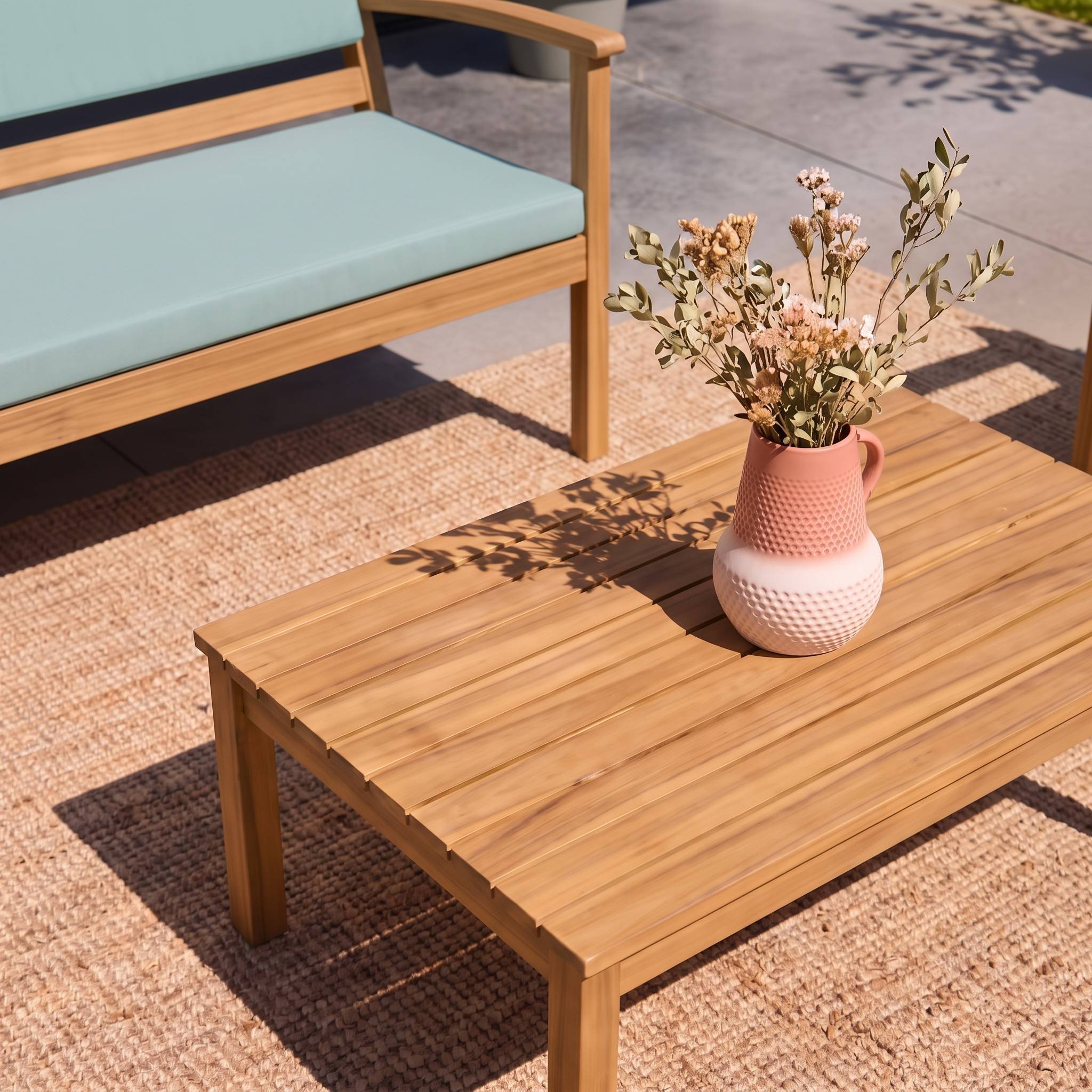 sweeek - Salon de jardin bois d'acacia 4 places vert de gris - Komoda | sweeek - Image 5