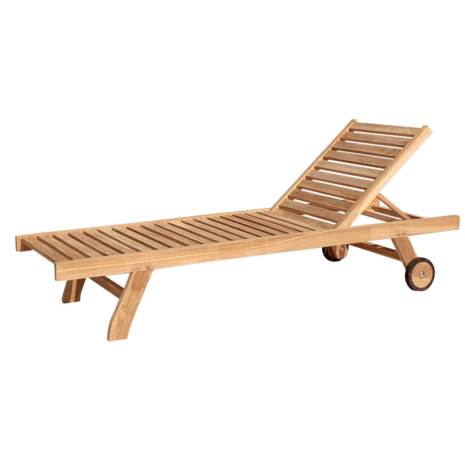 Bain de soleil droit en teck LOMBOK - HAPPY GARDEN - Imagen 1