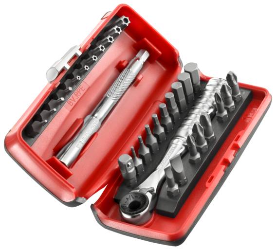 Coffret 31 pièces cliquet porte-embouts R.PE 1/4'' + 28 embouts 1/4' FACOM - R.PEJ31PB - Image 1