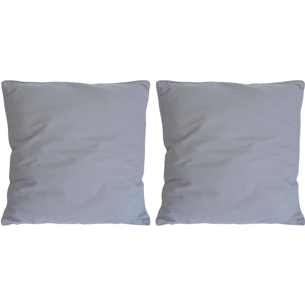 Jardindeco - Coussin en coton coloré Salsa 45 cm (Lot de 2) Gris Clair - Imagen 1
