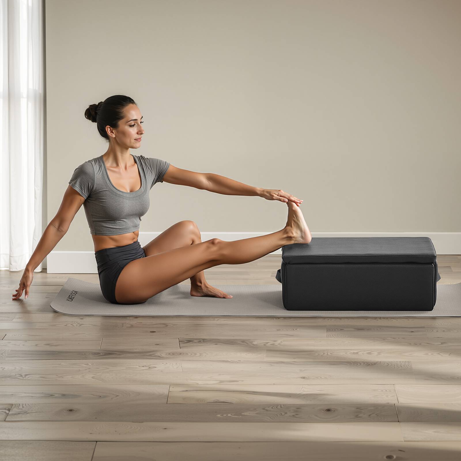 Vevor - VEVOR Boîte Reformer Pilates 62,5x43,5x24 cm, assise en PU sur base bois renforcée, confort et stabilité pour entraînements et rééducation. - Image 8