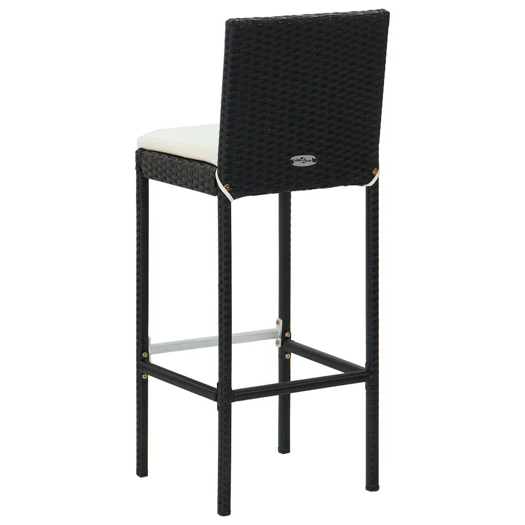 Helloshop26 - Ensemble de bar de jardin 3 pièces et coussins résine tressée noir - Imagen 8