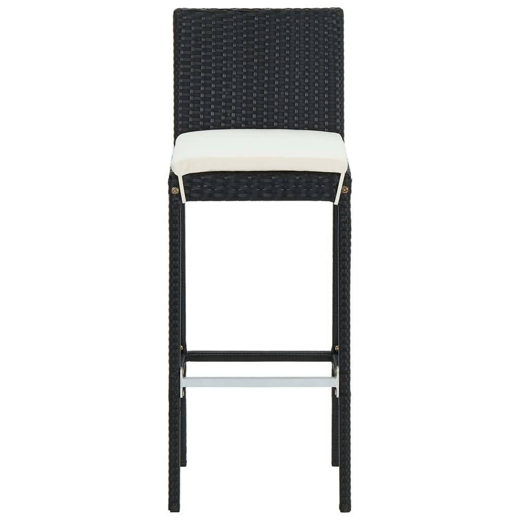 Helloshop26 - Ensemble de bar de jardin 3 pièces et coussins résine tressée noir - Imagen 6