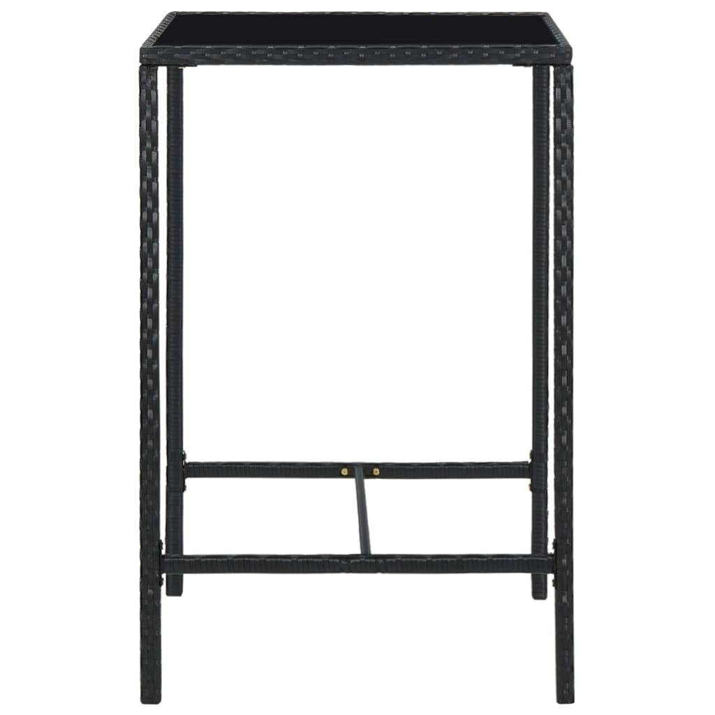 Helloshop26 - Ensemble de bar de jardin 3 pièces et coussins résine tressée noir - Imagen 4