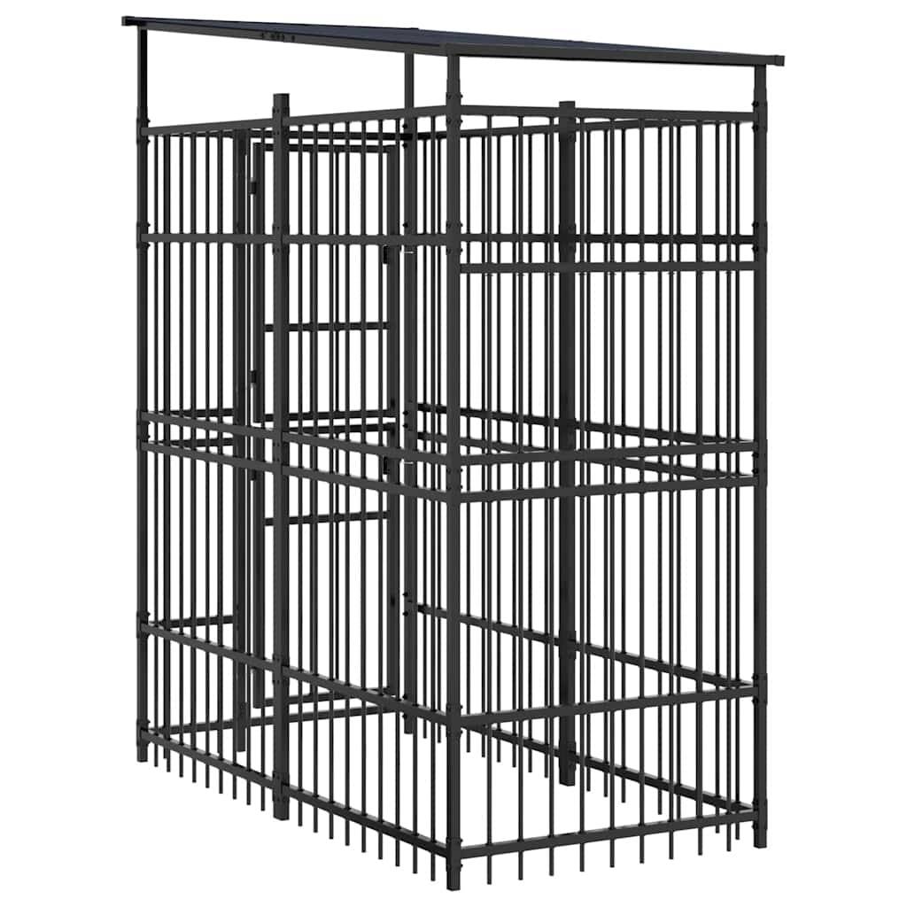 Vidaxl - Chenil d'extérieur avec toit pour chiens Acier 1,84 m² vidaXL 3097946 - Imagen 8