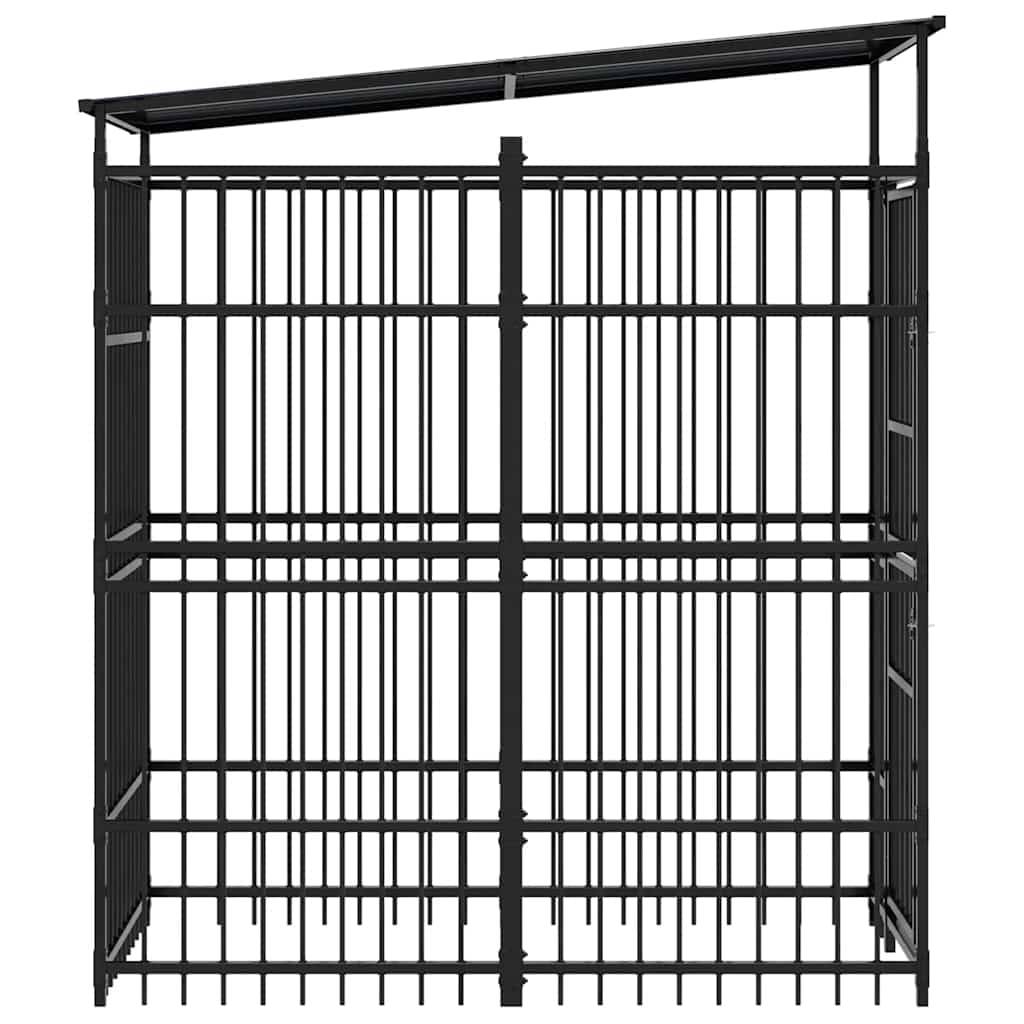 Vidaxl - Chenil d'extérieur avec toit pour chiens Acier 1,84 m² vidaXL 3097946 - Imagen 7