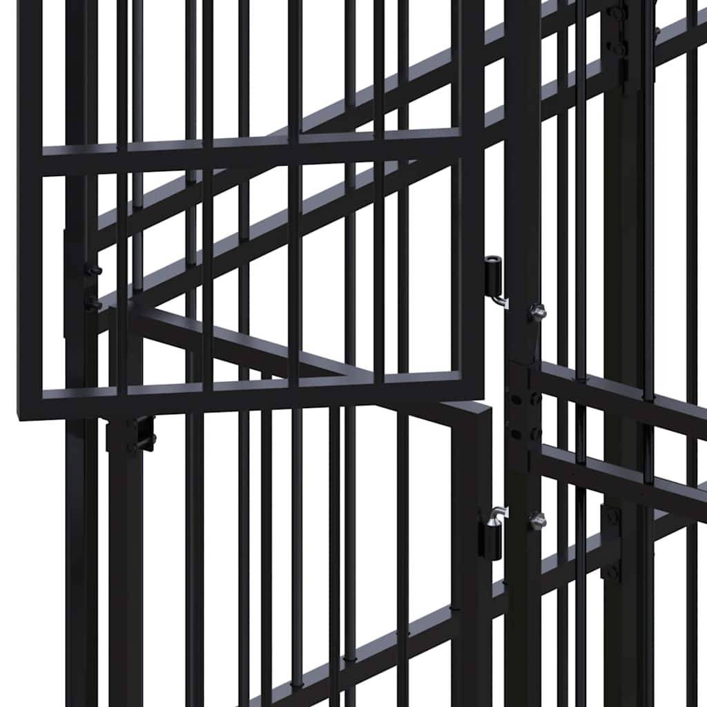 Vidaxl - Chenil d'extérieur avec toit pour chiens Acier 1,84 m² vidaXL 3097946 - Imagen 5