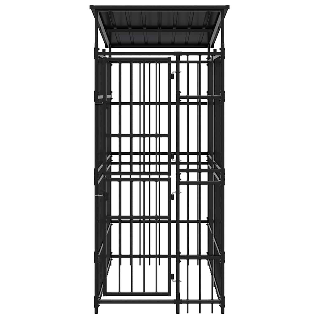 Vidaxl - Chenil d'extérieur avec toit pour chiens Acier 1,84 m² vidaXL 3097946 - Imagen 6