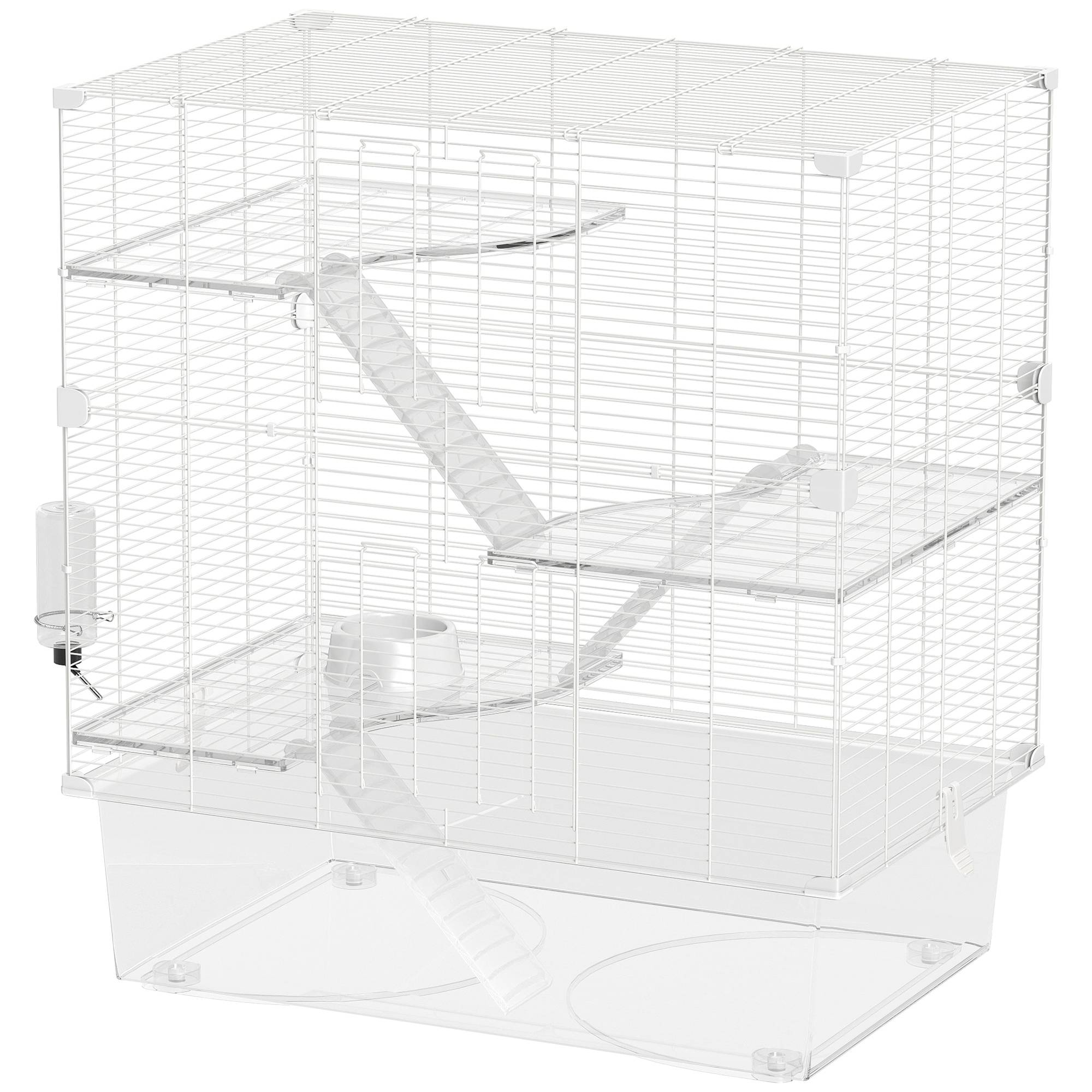 Cage Multigrillagée Acier PET Furets Chinchillas Bac Profond 73x47x80cm Blanc - ComfortXL Outdoor Living - Image 2