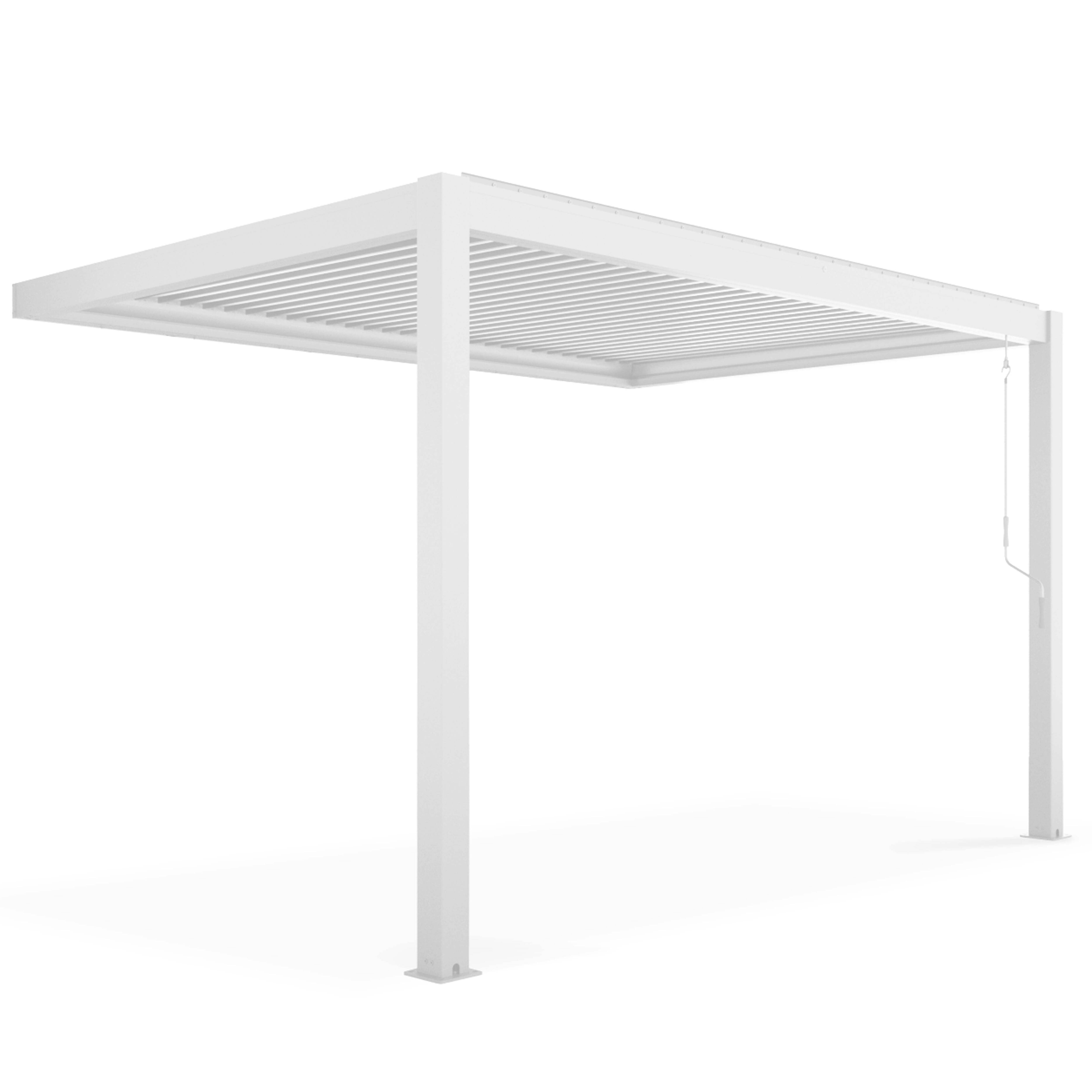 Oviala - Pergola bioclimatique adossée blanche 3x4m et 3 stores - Oviala - Imagen 5