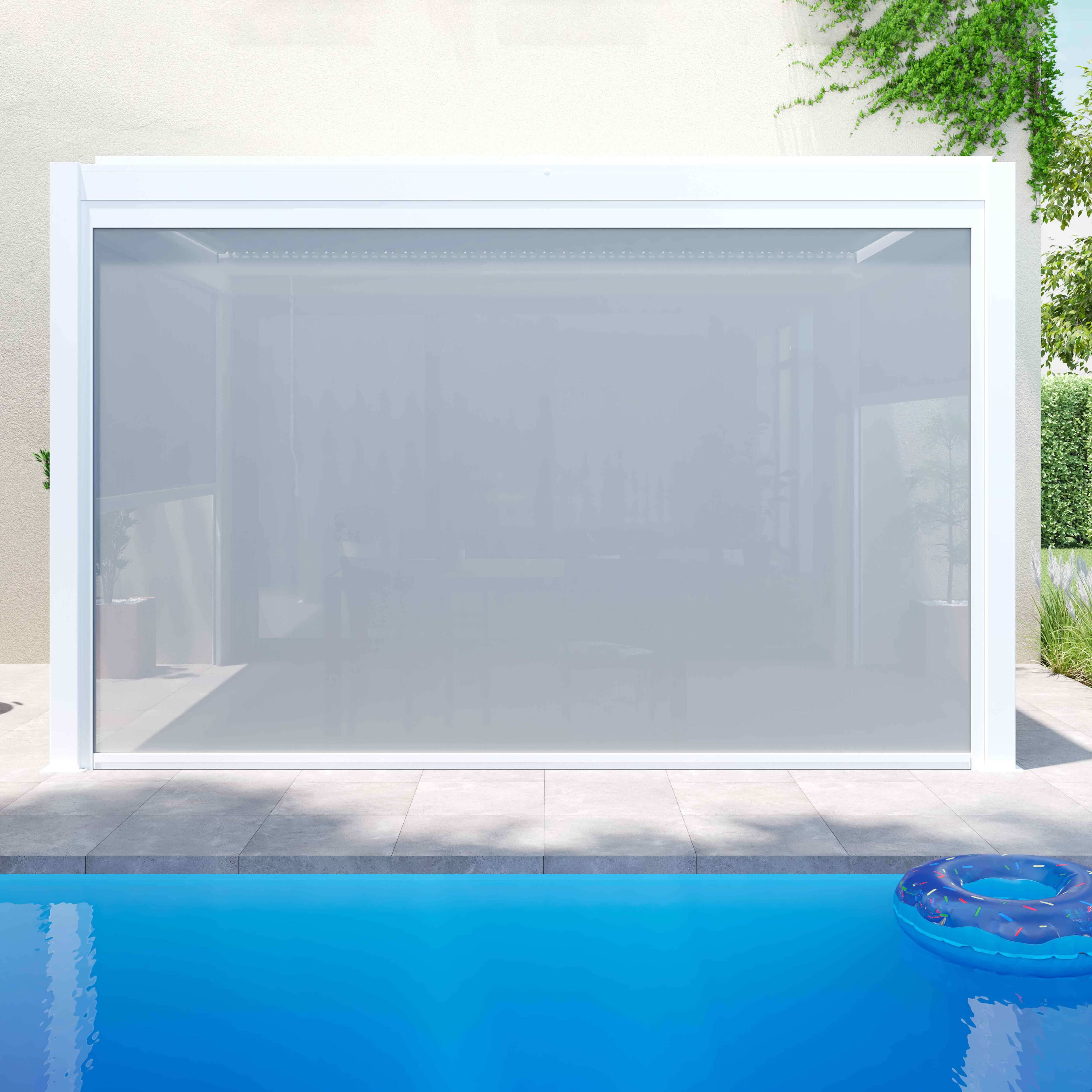 Oviala - Pergola bioclimatique adossée blanche 3x4m et 3 stores - Oviala - Imagen 3