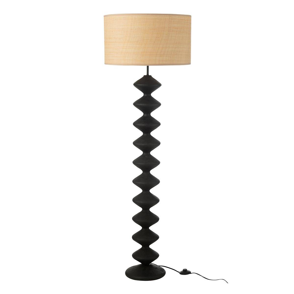Lampadaire en Bois "Chenille" 156cm Noir - Image 1