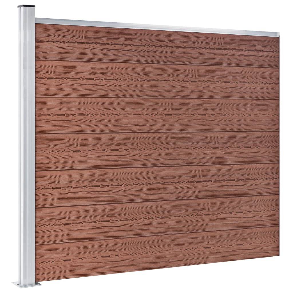 Panneau de clôture WPC marron 175 x 146 cm - PANGIVO - Image 2