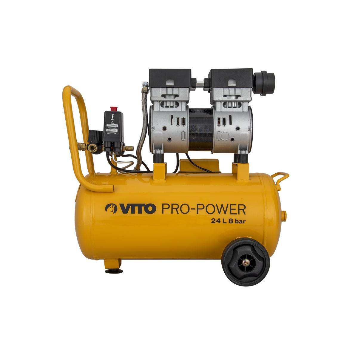 Compresseur d'air Silencieux 24 Litres  8 bar 1CV 750W VITO - Imagen 3
