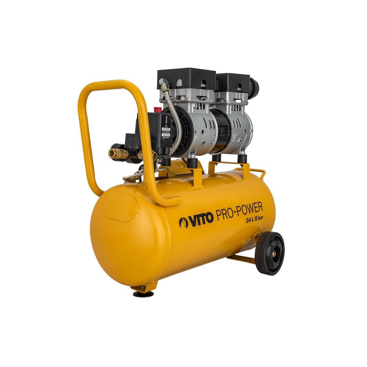 Compresseur d'air Silencieux 24 Litres  8 bar 1CV 750W VITO - Imagen 2