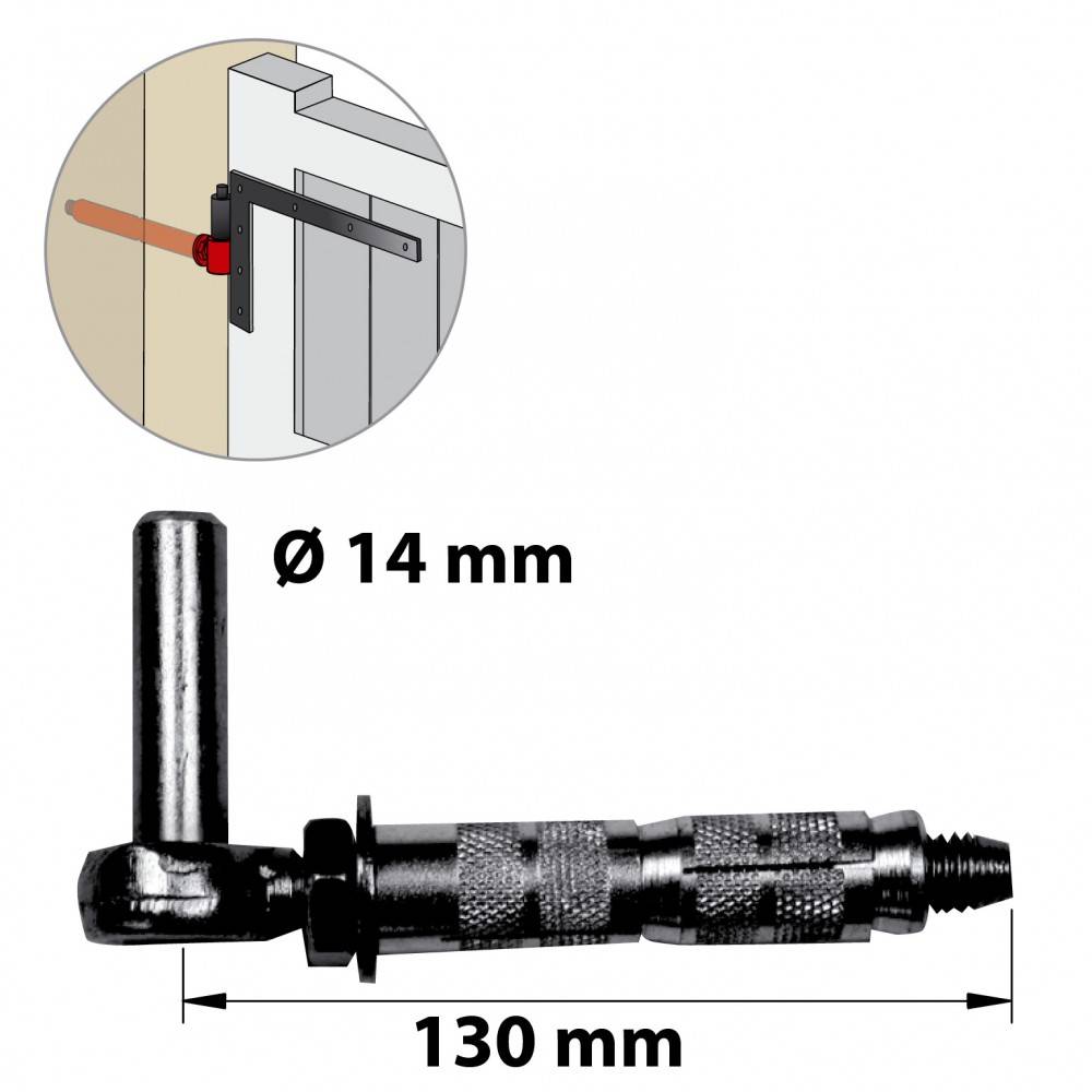 Afbat - Gond cheville acier zingué, H.60x Diam.14 mm - Image 2