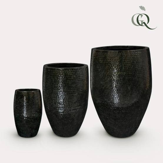 Ensemble de 3 pots - Thom Noir métal - Grand Pots Thom Noir- La Green Touch - Image 1