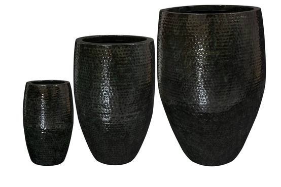 Ensemble de 3 pots - Thom Noir métal - Grand Pots Thom Noir- La Green Touch - Image 2