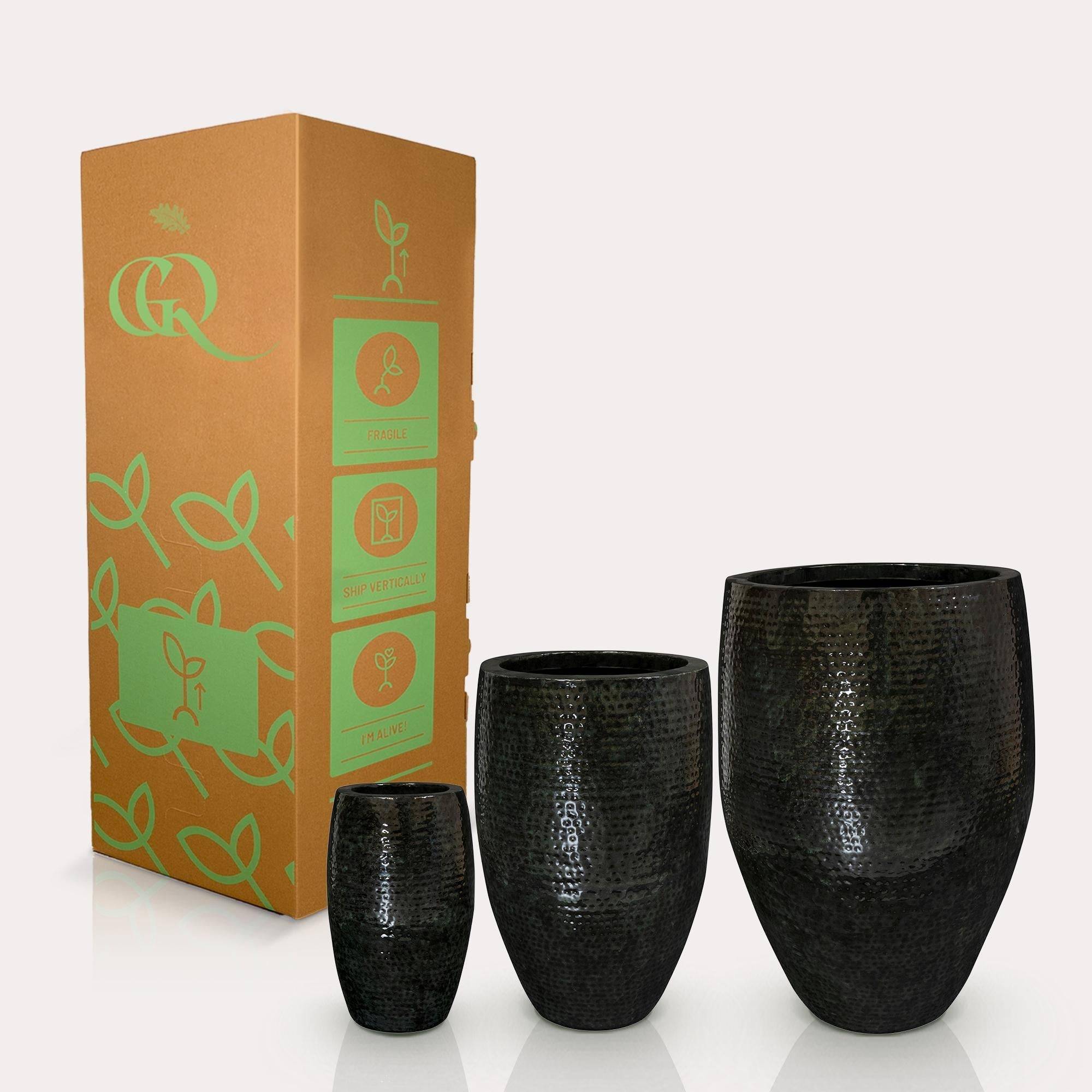 Ensemble de 3 pots - Thom Noir métal - Grand  Pots Thom Noir- La Green Touch - Image 5