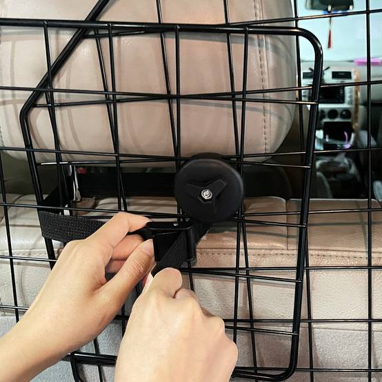 Grille auto chien réglable 93-150 cm pliable montage simple acier noir - Image 10