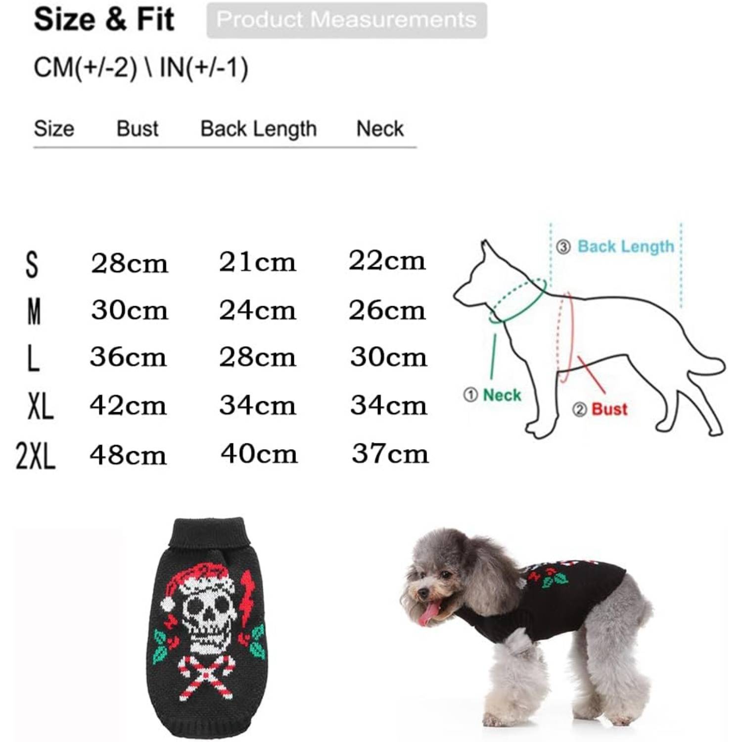 DtopbuyAge - Pull Halloween tête mort chien/chat M DtopbuyAge - Image 5