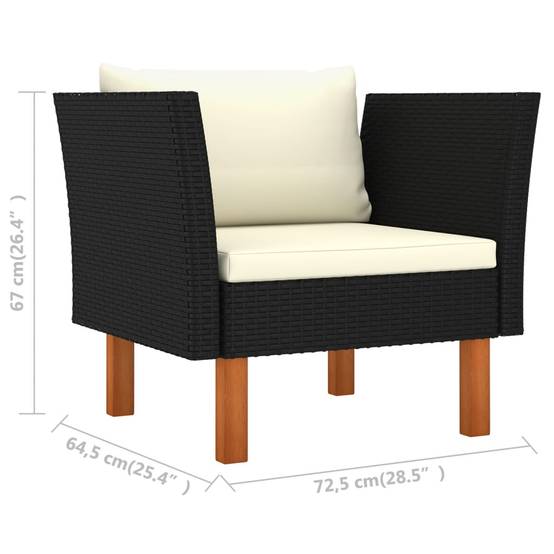 Canapé de jardin | Canapé D'extérieur | Sofa De Jardin Résine tressée et bois d'eucalyptus massif Maison Chic - Image 6