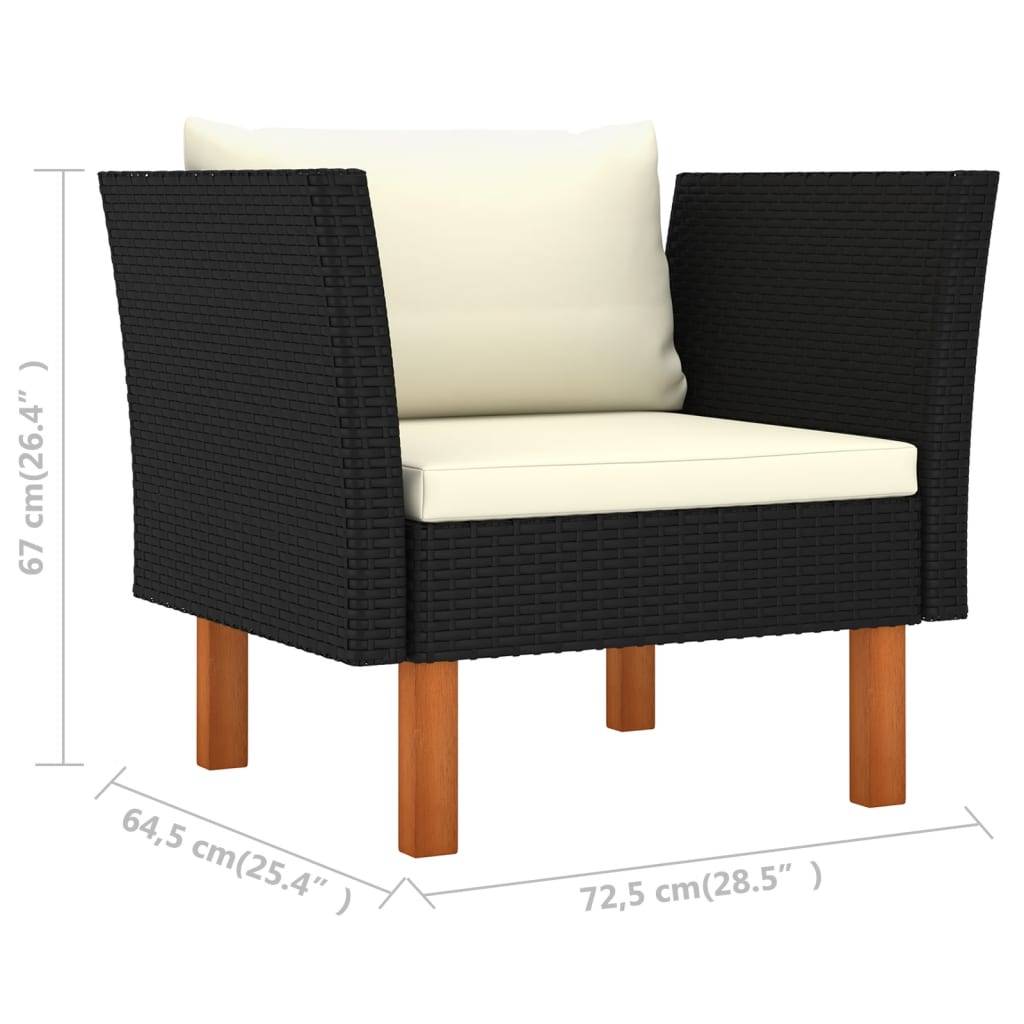 Canapé de jardin | Canapé D'extérieur | Sofa De Jardin Résine tressée et bois d'eucalyptus massif Maison Chic - Image 6