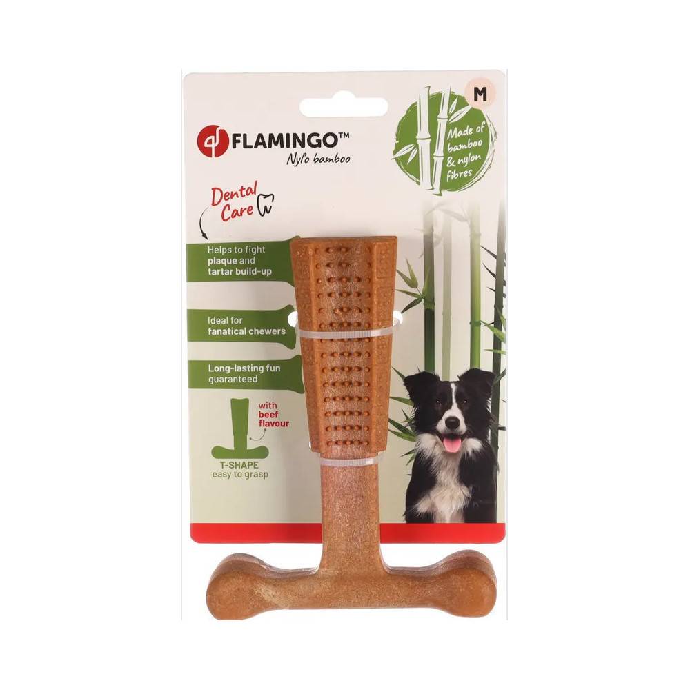 Flamingo - Jouet pour chiens en bambou et nylon avec gout de bœuf - Imagen 2