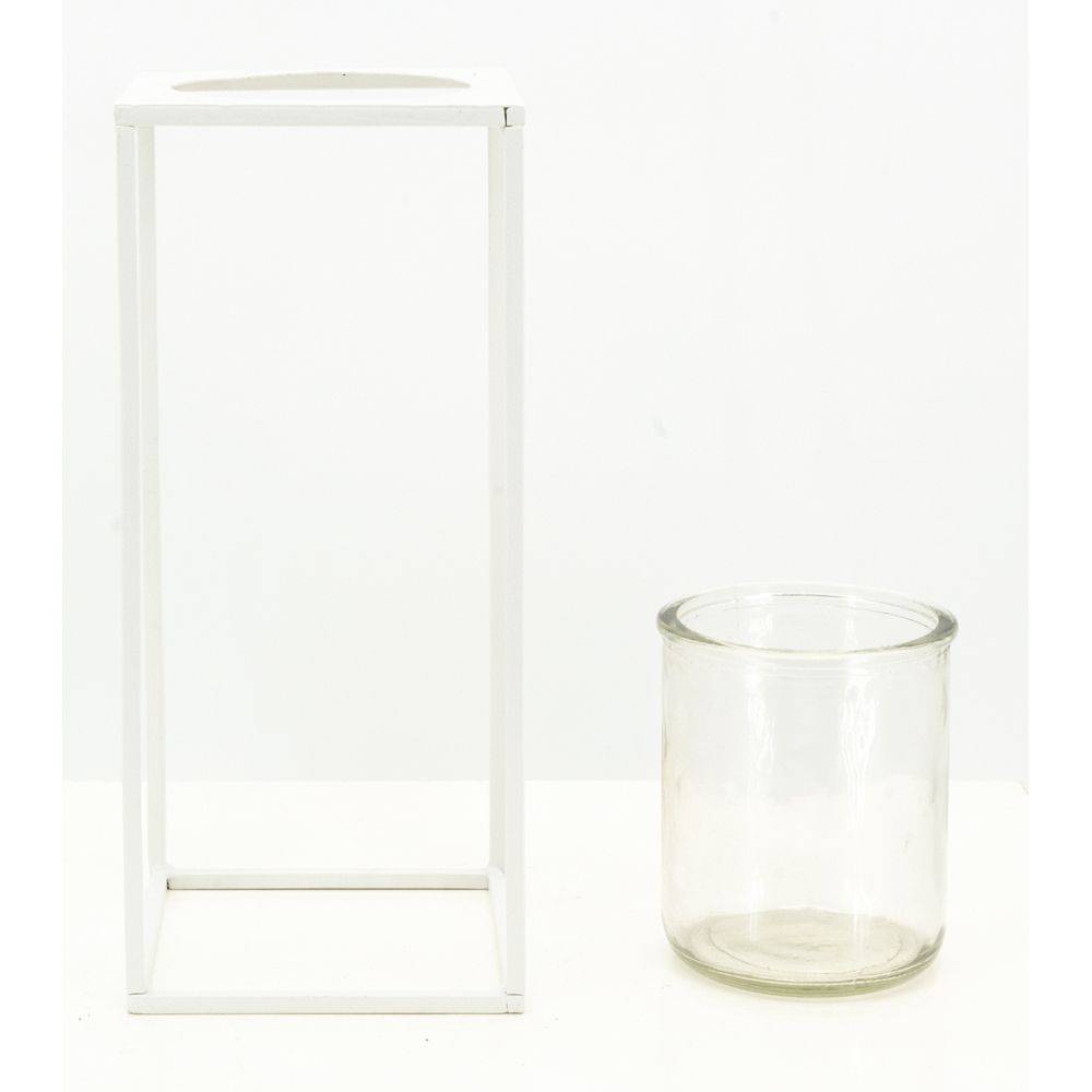 Aubry Gaspard - Photophore en métal blanc Grand modèle - Imagen 4