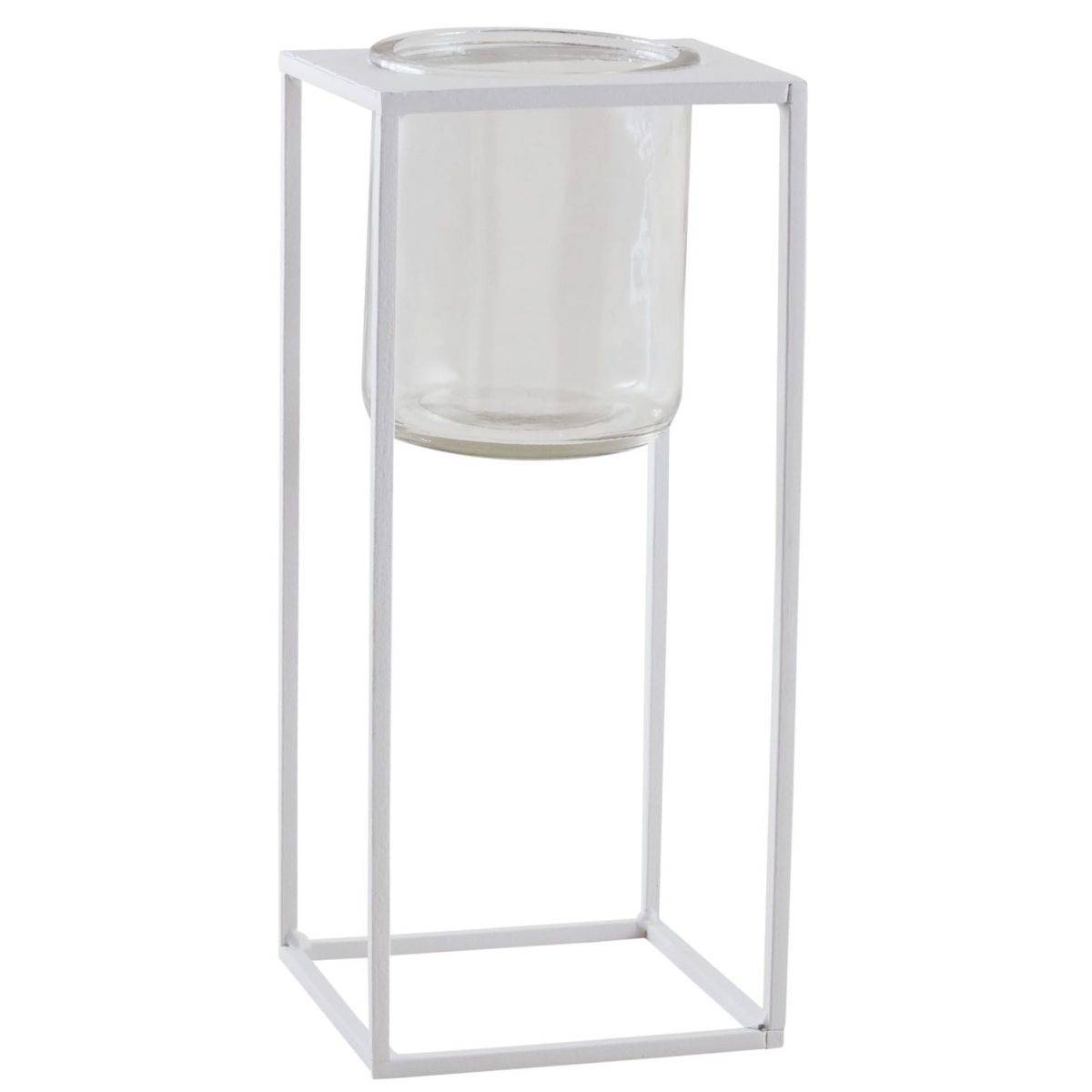 Aubry Gaspard - Photophore en métal blanc Grand modèle - Imagen 1