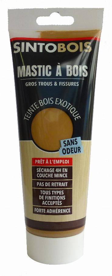 Mastic à bois Prêt à l'emploi SINTOBOIS - Bois Exotique - Tube 400 g - 39100