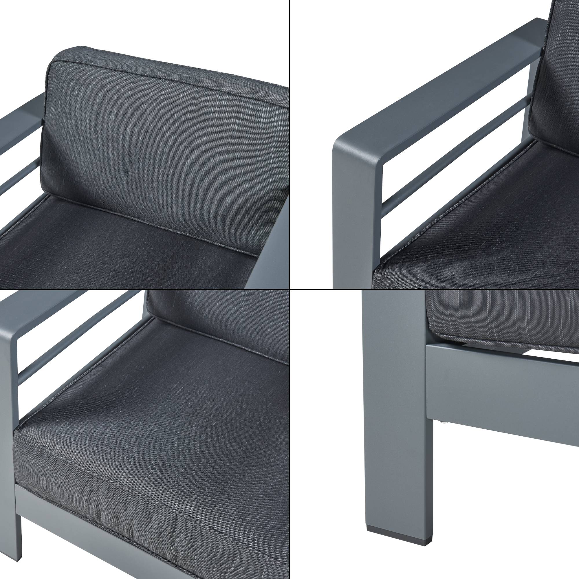 Casa.Pro - Salon de jardin 3 pièces Avise table d'appoint avec 2 fauteuils anthracite gris foncé casa.pro - Imagen 9