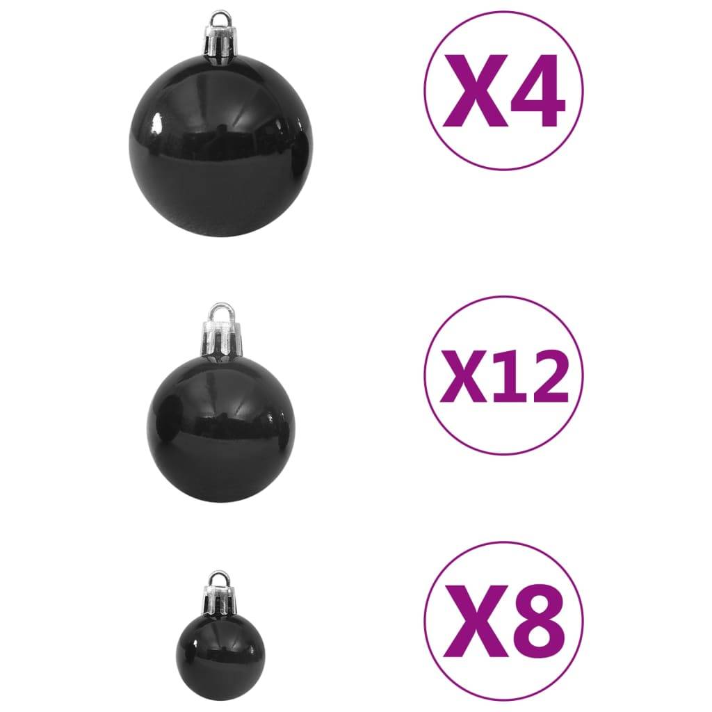 Ensemble de boules de Noël - Ornements de Noël - décorations de Noël 100 pcs Noir - Image 4