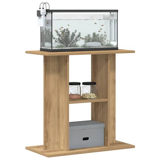 Meuble Aquarium Bois d'Ingénierie avec Étagères 60x30x60 cm Chêne Artisanal - ComfortXL Outdoor Living - Image 3