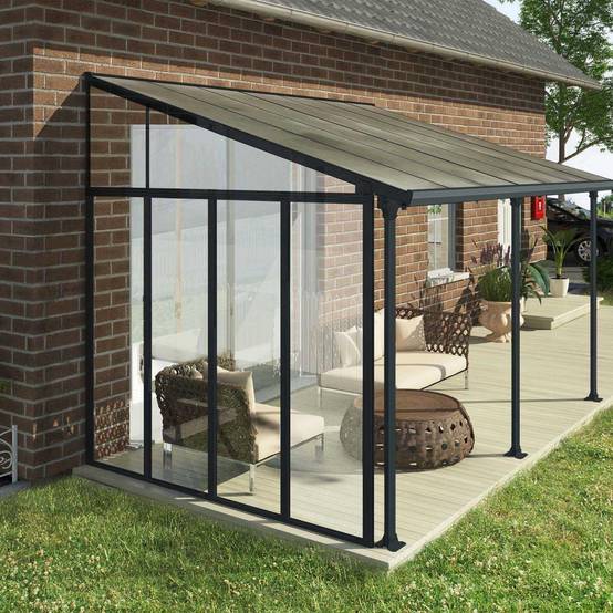 Canopia - Canopia Paroi latérale pour pergola 3 m Grise - Imagen 4