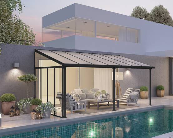 Canopia - Canopia Paroi latérale pour pergola 3 m Grise - Imagen 2