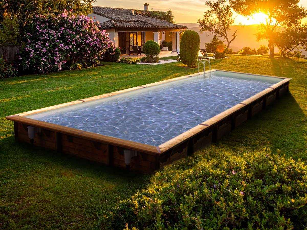 Ubbink - Piscine bois Linéa 11,00 x 5,00 x 1,40 m - Liner beige - Ubbink - Imagen 1