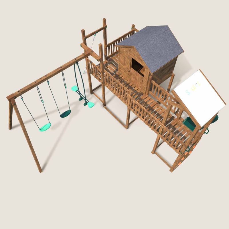 Soulet - Aire de jeux avec cabane et toboggan COTTAGE FUNNY - Image 5